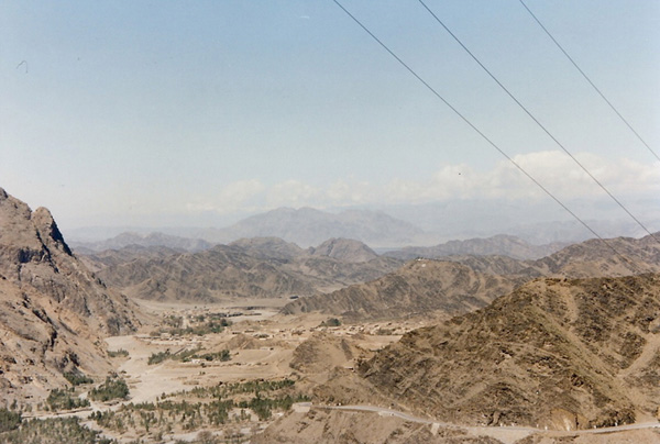 A view westwards towards Torkham, the border crossing point between Afghanistan and Pakistan that straddles the Durand Line