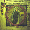 Woman with book (perhaps a patron) in initial D. Female Dominican Psalter after 1234. St. Peter perg 11a, f. 69v, Badische Landesbibliothek, Karlsruhe, Germany