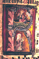Resurrection and Mary Magdalen in initial R.