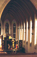 Ribbed arches, vaults, and half capitals of the Unterlinden choir.