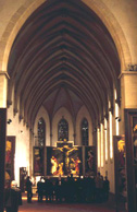 Elongated choir of seven bays in the Unterlinden church.